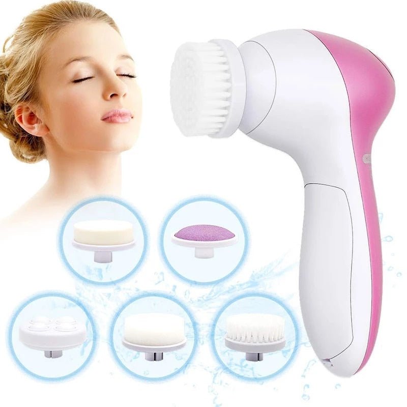 Escova de Limpeza e Esfoliação de Pele Facial 5 em 1 - Tá na Mão
