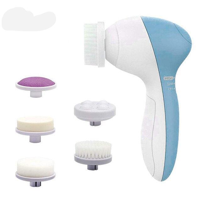 Escova de Limpeza e Esfoliação de Pele Facial 5 em 1 - Tá na Mão