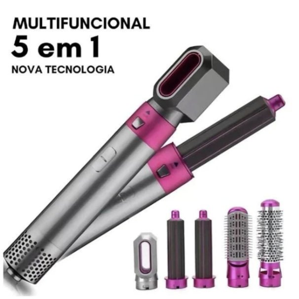 Escova Modeladora 5 em 1: Volume para Cabelos Perfeitos - Tá na Mão