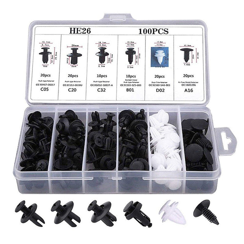 Kit com 100 Parafusos Fixadores para Carro + Caixa Organizadora - Tá na Mão
