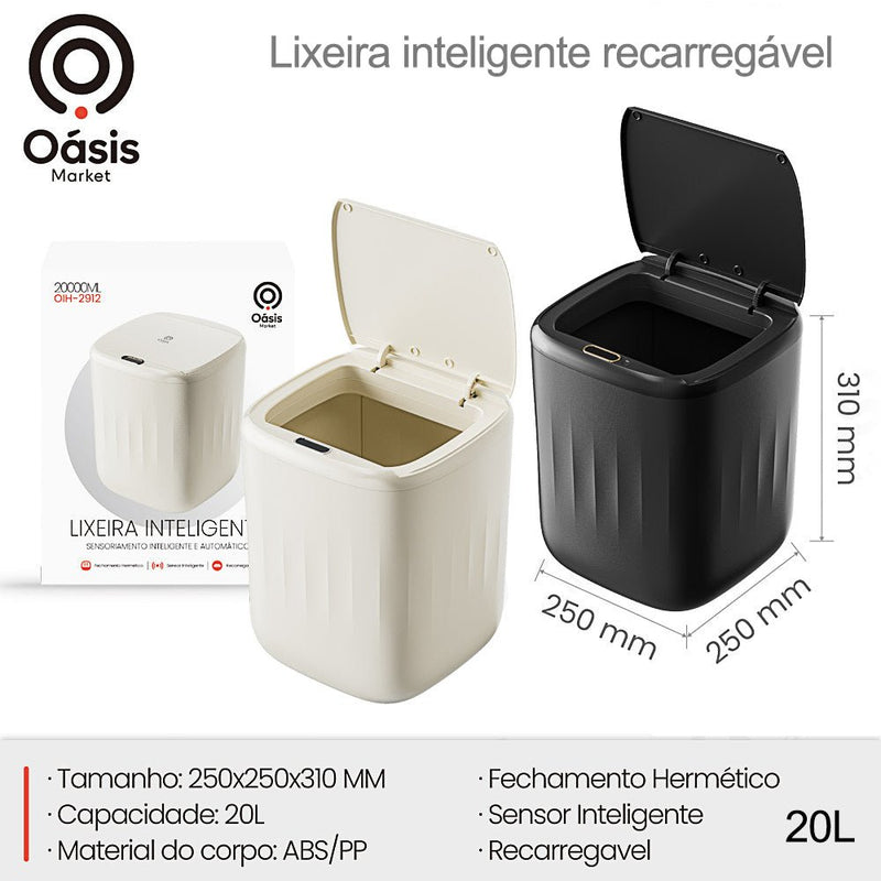 Lixeira Inteligente 20 Litros: Sensor Automatic, Hygiene Sem Contato - Tá na Mão